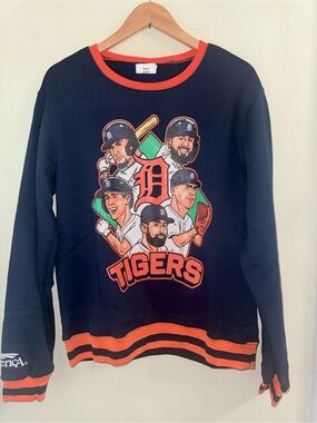 Detroit Tigers 2026 Promotional Caricature Crewneck Sweatshirt Size L